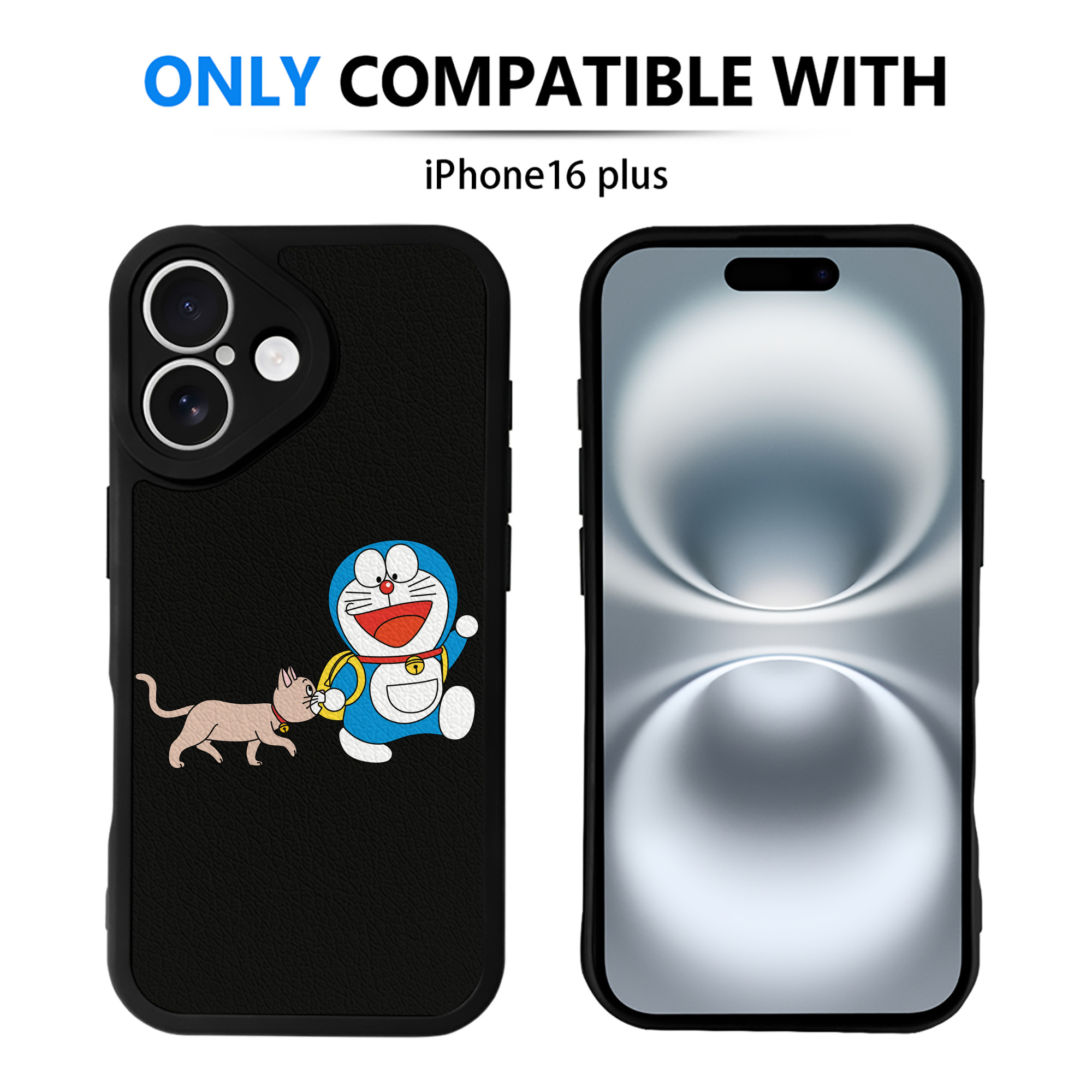 （画像用） ドラえもん Doraemon 【iPhone 16シリーズ対応】シリコンスマホケース（レザー調） 材質：シリコン